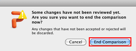 Are you sure you want to end the comparison now?