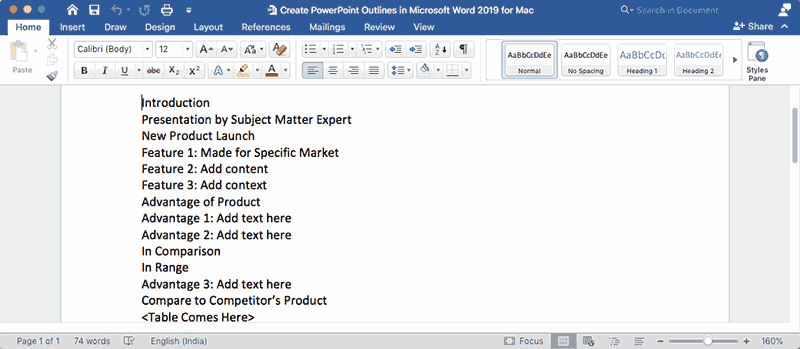 customize the style pane in word for mac