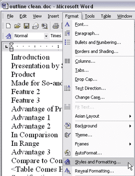Creating PowerPoint Outlines in Microsoft Word 2003