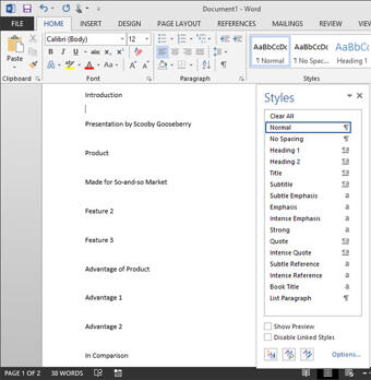 Creating PowerPoint Outlines in Microsoft Word 2013 for Windows