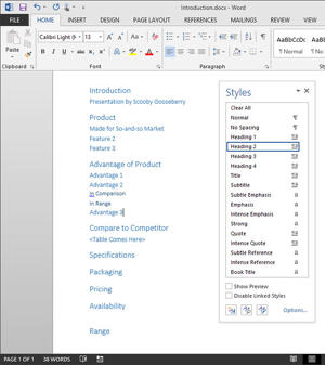 Creating PowerPoint Outlines in Microsoft Word 2013