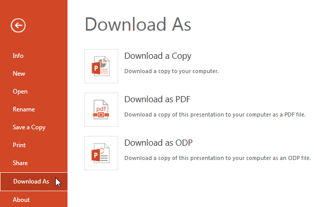 Download options