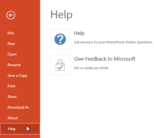 Help options