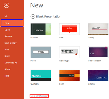 Get More Templates and Themes in PowerPoint for the Web