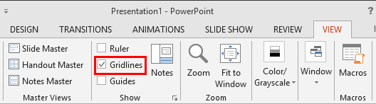 Gridlines check-box selected