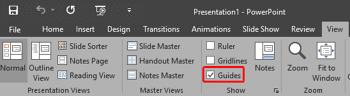 Guides in PowerPoint 2016 for Windows
