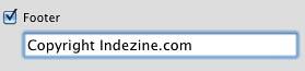 Add footer text
