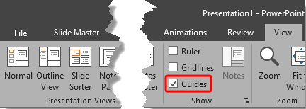 Guides check-box selected