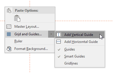 Add Vertical Guide option to be selected