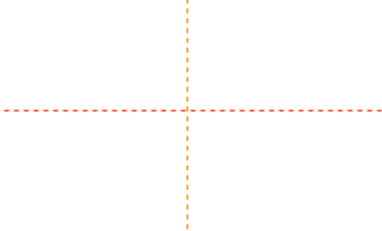 Zoomed in view of the Orange Vertical Guide overlapping the Red Vertical Guide