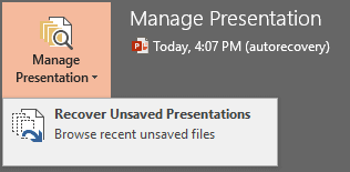 Manage Presentation option