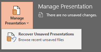 Manage Presentation option