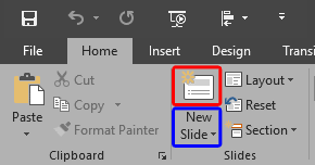 New Slide button