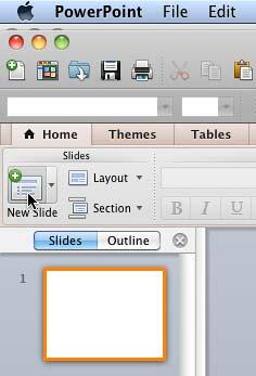New Slide button