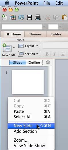 New Slide option