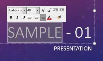 Mini Toolbar in PowerPoint 2016 for Windows