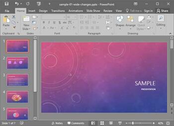 Normal View (Editing View) in PowerPoint 2016 for Windows
