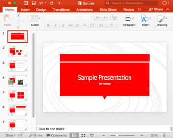 Normal View (Editing View) in PowerPoint 2016 for Mac