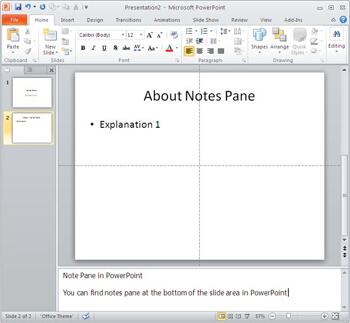 Learn PowerPoint 2010: Notes Pane