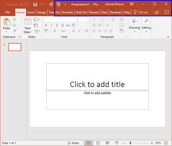 Office Background in PowerPoint 2016 for Windows