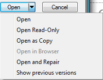 Open options