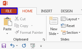 File menu option File menu option