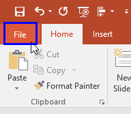 File tab of the Ribbon