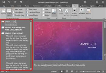 Outline View in PowerPoint 2016 for Windows
