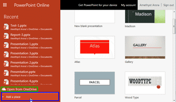 Add Dropbox to PowerPoint Online