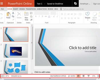 Status Bar in PowerPoint Online