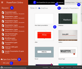 Presentation Gallery in PowerPoint for the Web