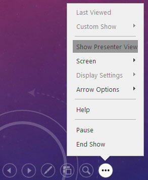 Show Presenter View option to be selected