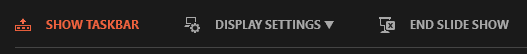 Show Taskbar option gets highlighted on clicking