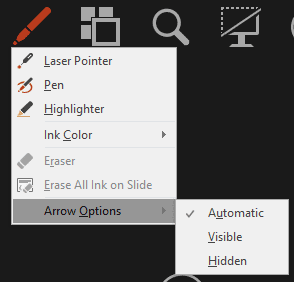 Contextual menu in Presenter view