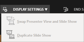 Display Settings drop-down menu
