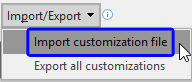 Import customization file option