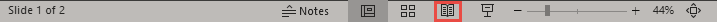 Reading view button on the Status bar