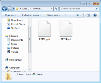 Removing Customizations from PCB Files in PowerPoint 2007 for Windows