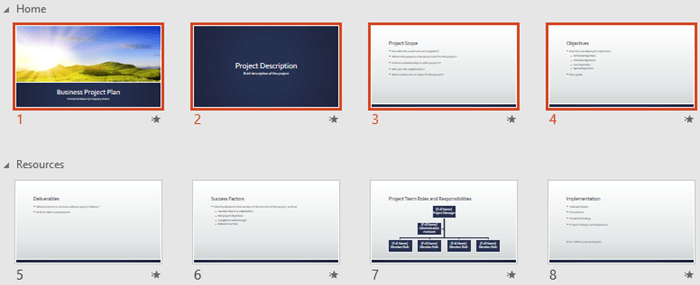 Result of selecting Remove Section option