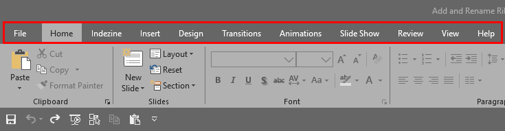Powerpoint Ribbon Hidden Reordering and Removing Ribbon Tabs in PowerPoint 2019 for Windows