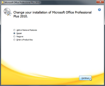 Learn PowerPoint 2010 for Windows: Repair Office