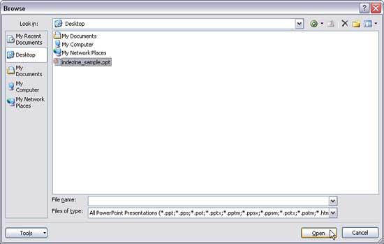 Browse dialog box