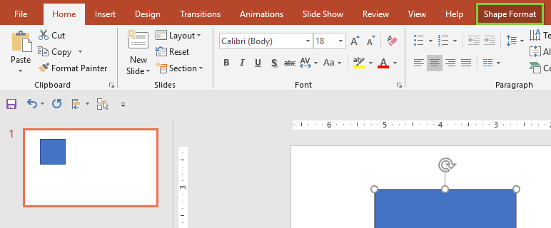 Drawing Tools Format tab in the Ribbon
