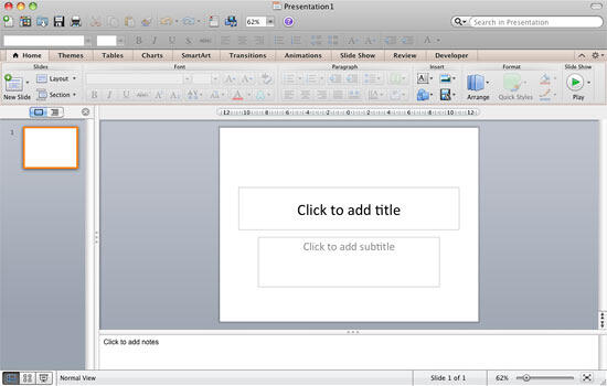 PowerPoint interface with only horizontal Ruler visible PowerPoint interface with only horizontal Ruler visible