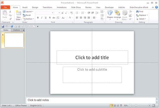 Rulers in PowerPoint 2010 for Windows