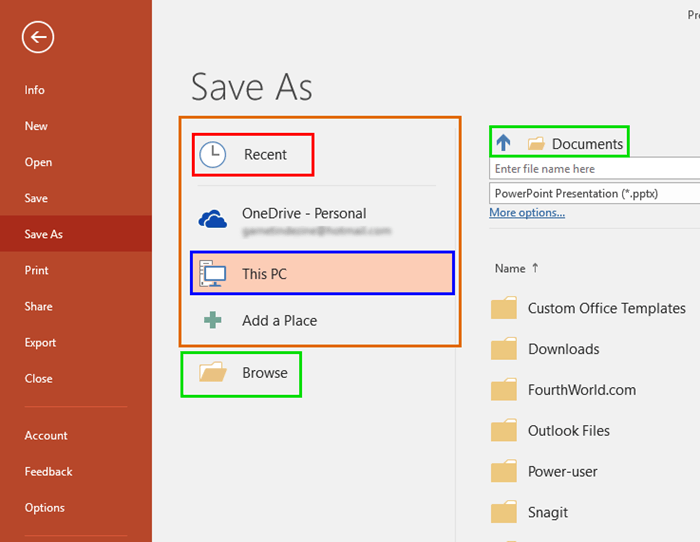 Save and Save As options