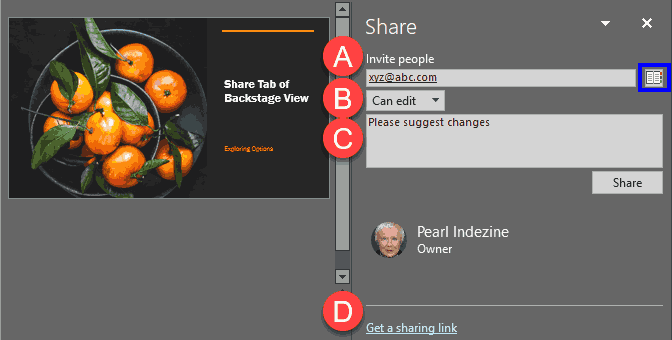 Share Task Pane