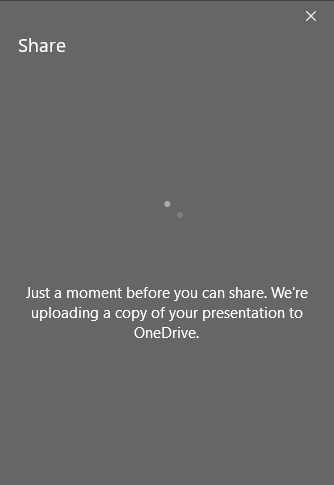 Presentation being uploaded to OneDrive Presentation being uploaded to OneDrive