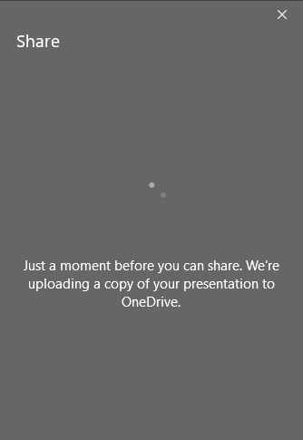 Presentation being uploaded to OneDrive