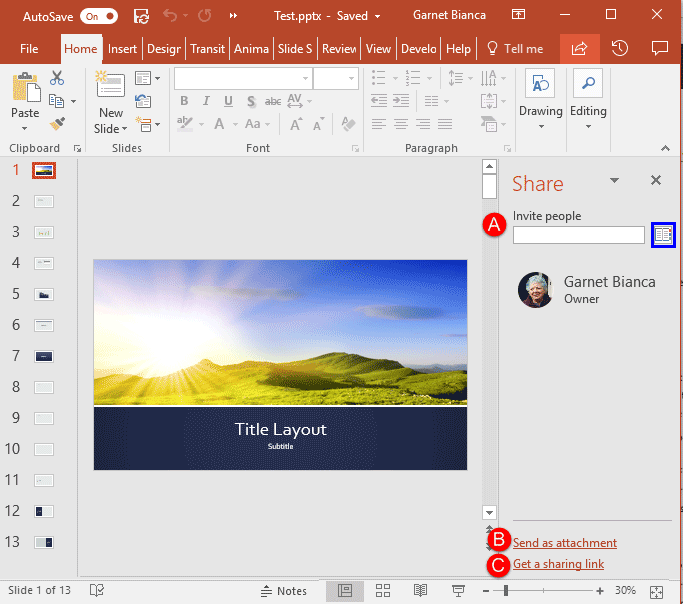 Share Task Pane